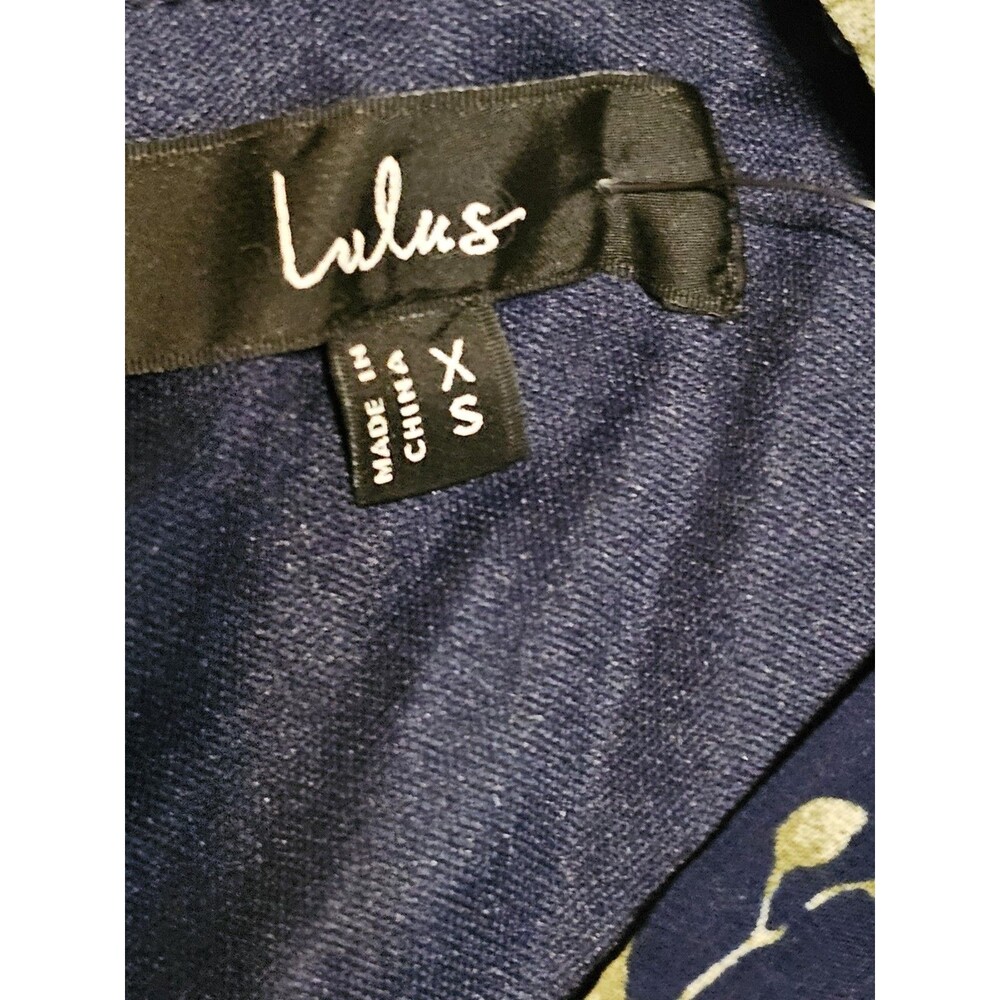 LULUS Remarkable Arrival Navy Blue Floral Sleeveless Maxi Dress Size XS New Flaw - Picture 10 of 13